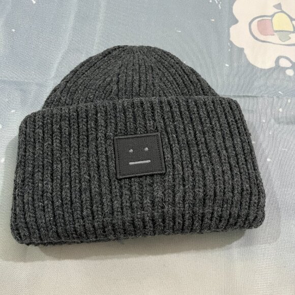 Acne Studios Grey Ribbed Beanie